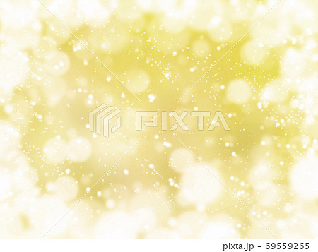 雪がキラキラ輝き降る背景イラスト　ゴールド 69559265