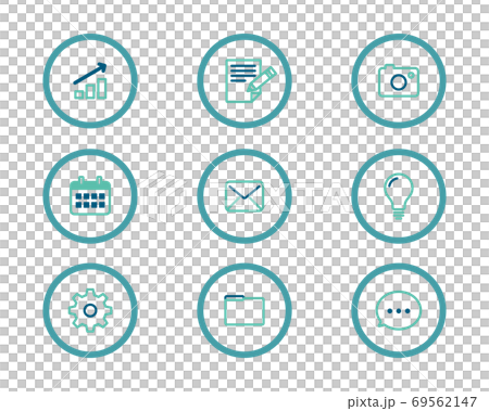 Set of business icons related to data / illustration / information / document / email / file / photo 69562147