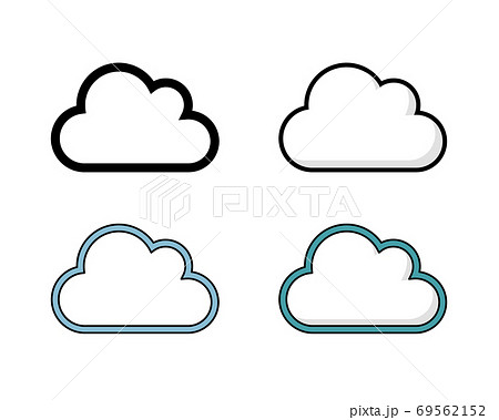 雲 クラウドのアイコンのセット ビジネス 曇り 情報 共有 データ インターネット ドライブのイラスト素材