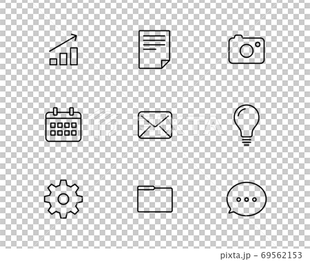 Set of business icons related to data / illustration / information / document / email / file / photo 69562153