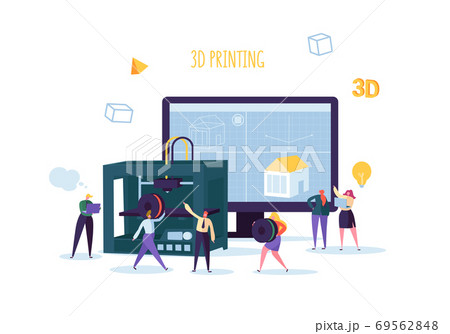 3D Printing Technology Concept People Characters 69562848