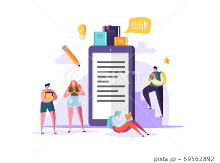 Online Education Concept. E-Learning with People 69562892