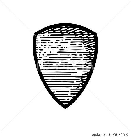 Hand Drawn Shield Medieval Icon Vector のイラスト素材