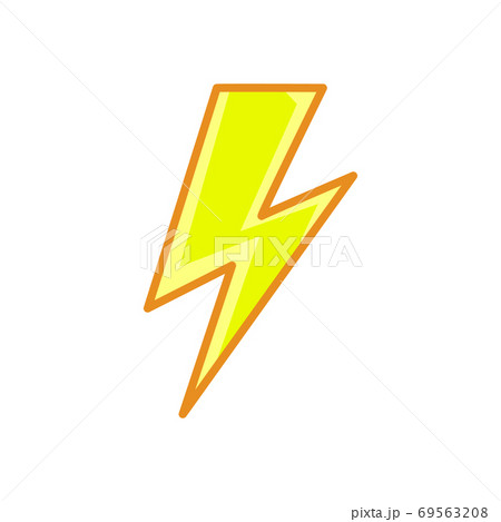 lightning bolt. Thunderbolt Line style yellow color flat icon 69563208