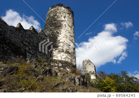 View of Bezdez castle with two towers View of Bezdez castle with two towers 69564245