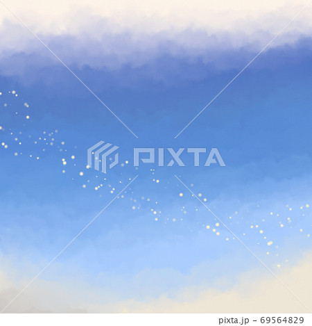 青空と雲のイメージの背景　水彩風 69564829