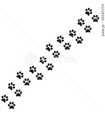 Track of cat dog tracks, footprint, design 69565554