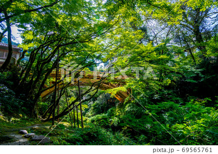 こおろぎ橋（2019年／令和元年 架け替え完了後）北陸山中温泉 69565761