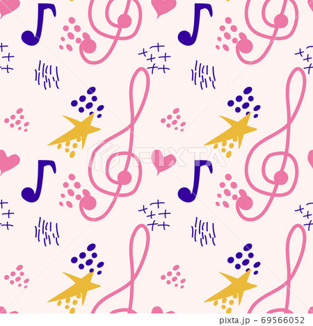 Abstract music notes seamless pattern... - Stock Illustration [69566052] -  PIXTA