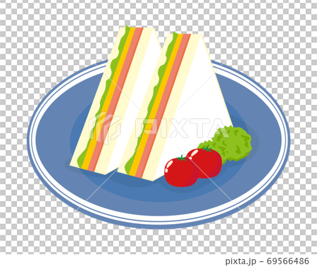ハムたまごサンドのベクターイラスト サンドウィッチ ハムたまごサンドのベクターイラスト サンドウィッチ 69566486