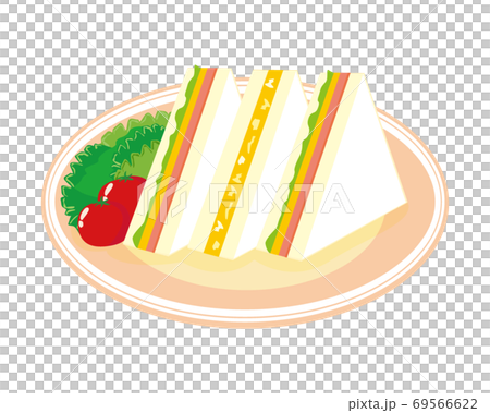 ハムタマゴサンドとたまごサンドのベクターイラスト　サンドウィッチ 69566622