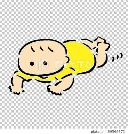 ずりばい赤ちゃん カラーイラスト ずりばい赤ちゃん カラーイラスト 69566873