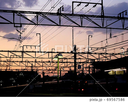 夕景 夕焼け 桜上水駅 夕景 夕焼け 桜上水駅 69567586