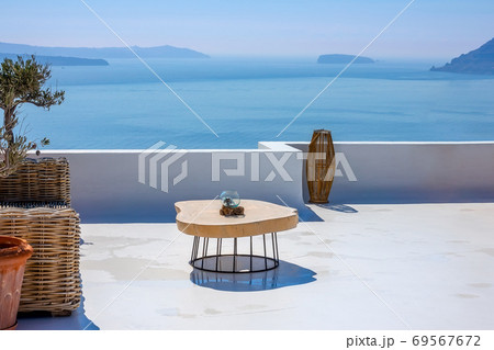 Table on the Santorini Sun Terrace and Sea View 69567672