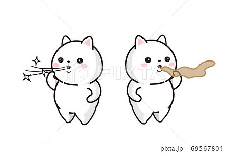 ペットの口臭問題 白猫のイラスト素材 [69567804] - PIXTA