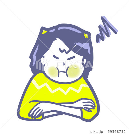 ぶうぶう怒る怒りんぼ女性　2色 69568752