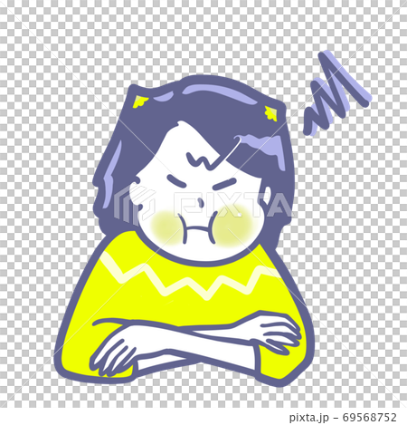 ぶうぶう怒る怒りんぼ女性　2色 69568752