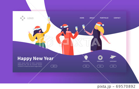 Winter Holidays Landing Page Template. Christmas 69570892