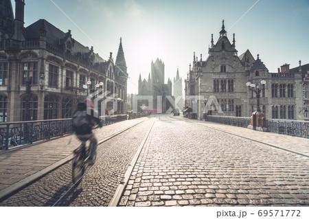 Historic houses in Ghent, Belgium 69571772