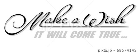 Underscore handwritten text Make a Wish with shadow. Hand drawn calligraphy lettering It Will Come True with copy space Underscore handwritten text Make a Wish with shadow. Hand drawn calligraphy lettering It Will Come True with copy space 69574145