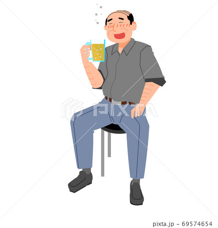 お酒を飲むサラリーマンのイラスト素材