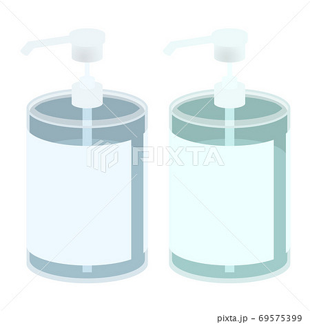 アルコール消毒液やハンドソープのボトルポンプのイラスト素材