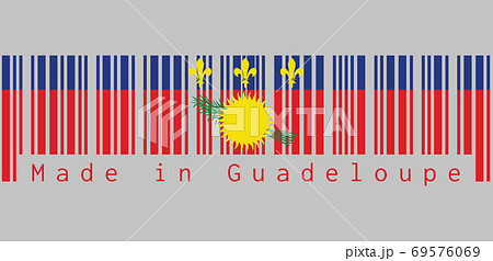 Barcode set the color of Guadeloupe Local flag 69576069