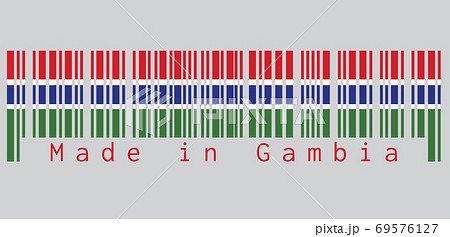 Barcode set the color of Gambia flag Barcode set the color of Gambia flag 69576127