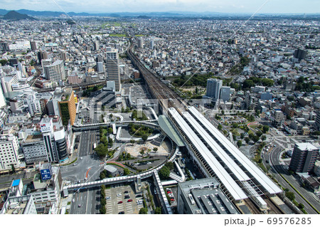 岐阜駅前高層ビルからの遠景　岐阜駅 69576285