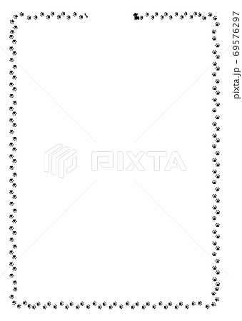 犬の足跡フレームのイラスト素材