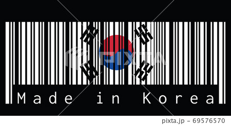Barcode set the color of South Korea flag,  69576570