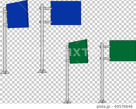 国道と高速道路の道案内標識のイラスト素材