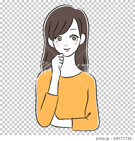 Thinking of a smiling woman Thinking of a smiling woman 69577736