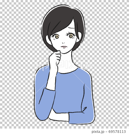 悩んでいる女性 考える 悩んでいる女性 考える 69578113