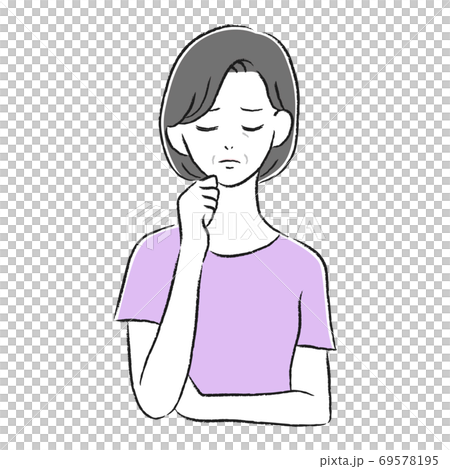 悩んでいる女性 考える 悩んでいる女性 考える 69578195