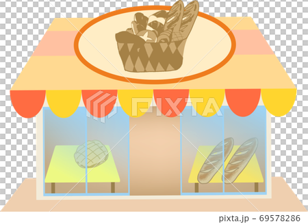 可愛いくてシンプルなパン屋さんのイラスト 69578286