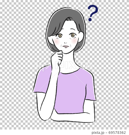 疑問を持つ女性　考える 69578362