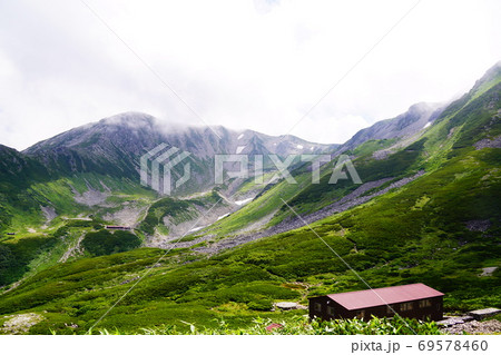 剱岳登山道から見る剱沢と別山方面の風景 69578460