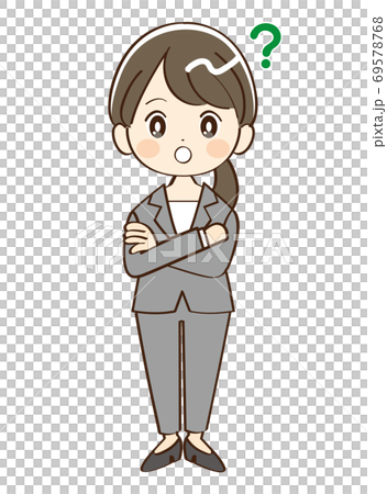 Woman, suit, doubt 69578768