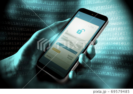 スマートフォンの不正利用 英語画面 5750 69579485