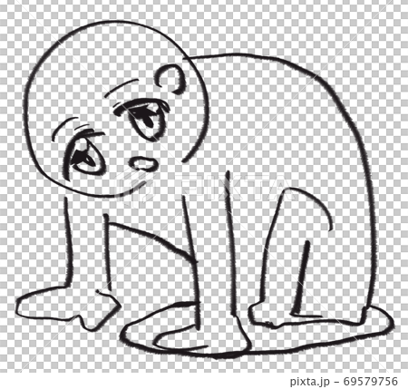 A person who goes in and out of a hole [line art] 69579756