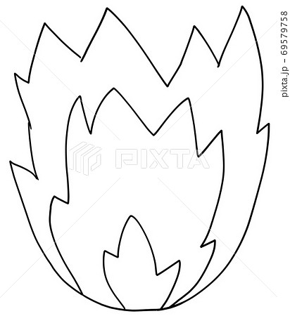 燃え盛る炎 線画 のイラスト素材 69579758 Pixta