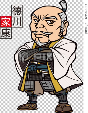 Ieyasu Tokugawa wearing a jinbaori and folding his arms [3 heads, old man] 69580023