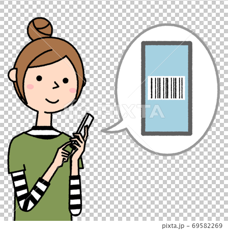 操作智能手機的年輕女子媽媽 操作智能手機的年輕女子媽媽 69582269