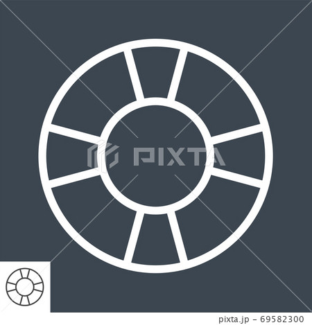 Lifebuoy Thin Line Vector Icon Lifebuoy Thin Line Vector Icon 69582300