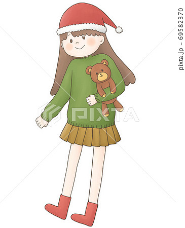 女の子 クリスマス のイラスト素材