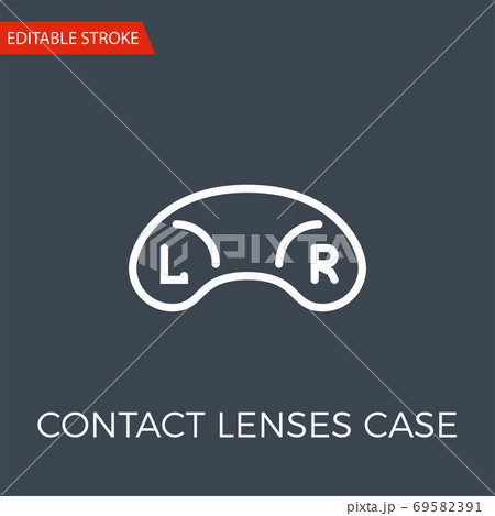 Contact Lenses Case Thin Line Vector Icon 69582391