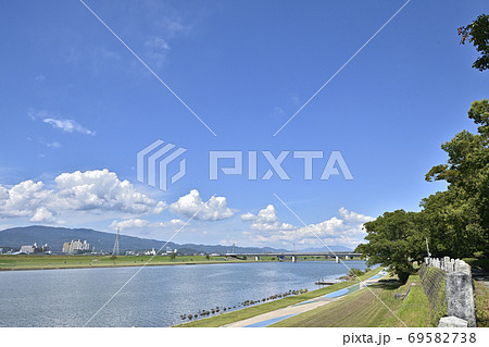 水彩画　ジクレー版画「筑後川の夏」（久留米市） 城井直哉水彩画カレンダー原画展2025】 久留米市一番街多目的