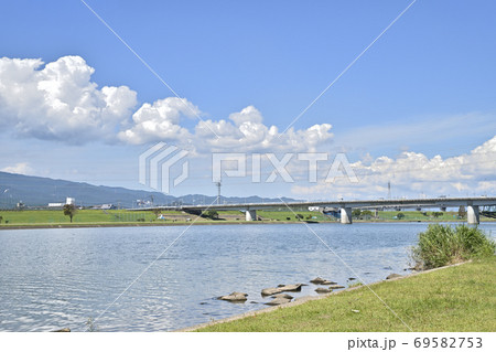福岡県久留米市 筑後川の写真素材 [69582753] - PIXTA