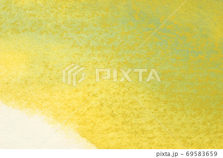 Abstract hand painted yellow green watercolor splash on white paper background, Creative Design Templates 69583659